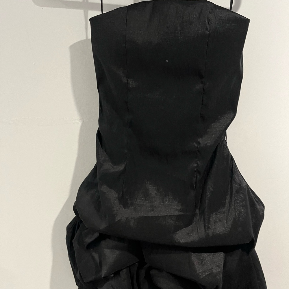 Elegant Black Shiny Strapless Dress